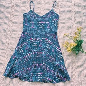 Multicolored Skater Mini Dress